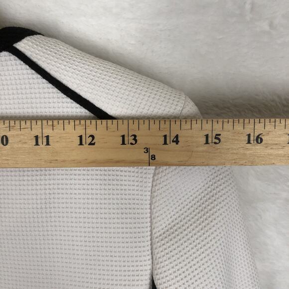 NWT TALBOTS Pique Jacket Sz 6P Petite White Black Piping Pockets Zip Career NEW - Picture 13 of 13